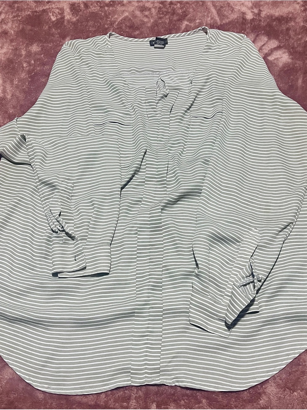 torrid Gray and White Striped Blouse